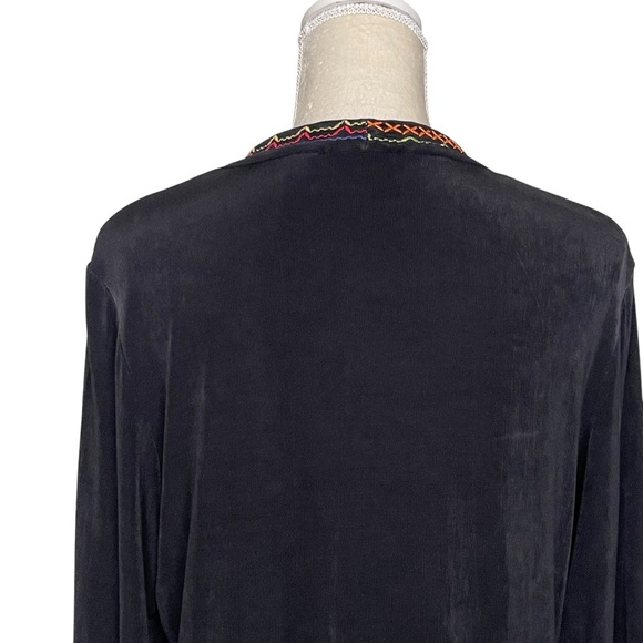 Chico’s Travelers Embroidered Open Front Jacket Cardigan Women’s Size 1 US M - Picture 6 of 9